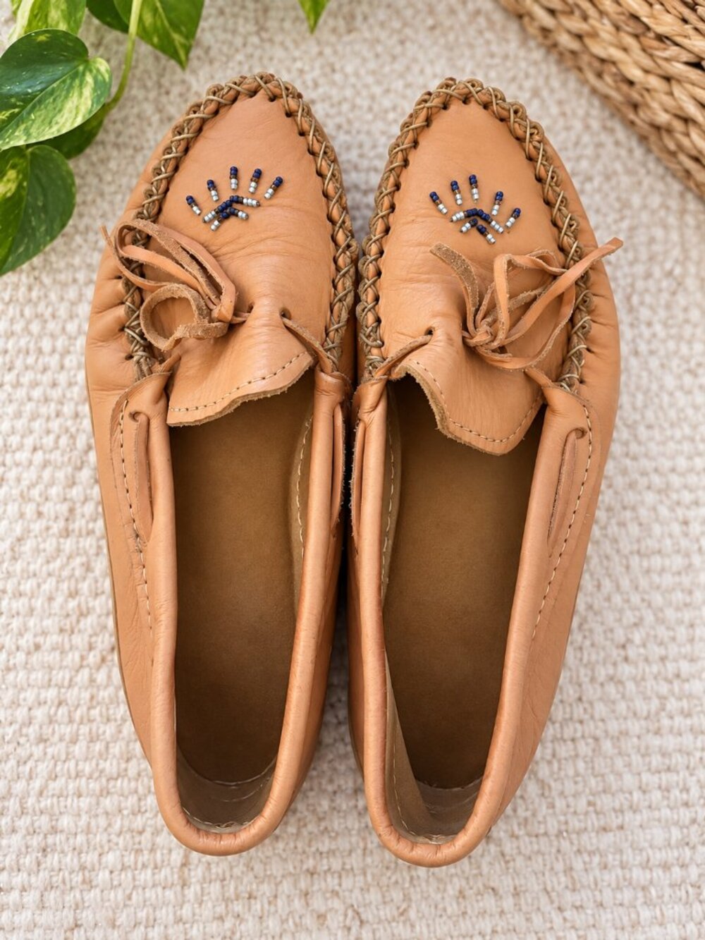Vintage Kabir Kouba Canadian Leather Beaded Moccasins – Made in Canada
